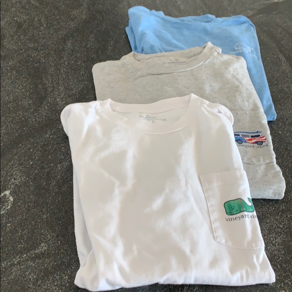 3 Vineyard Vines shirts.  Like new. Size youth L